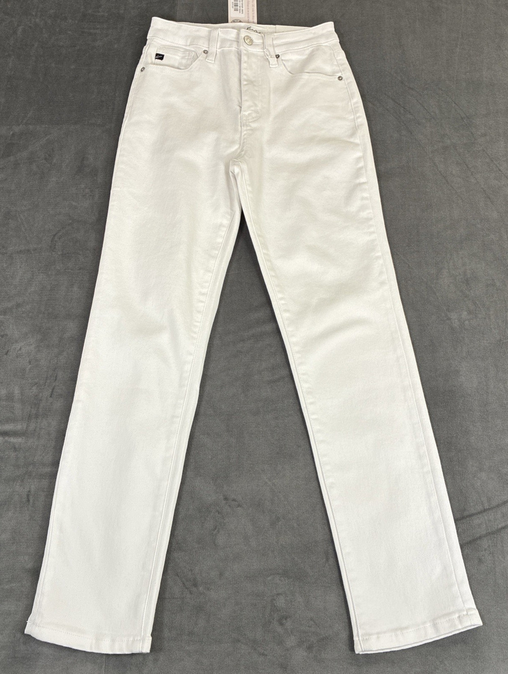 NWT Kancan Jeans Women's 3/25 Straight Fit White Mid Rise Jeans Bnfts Charity
